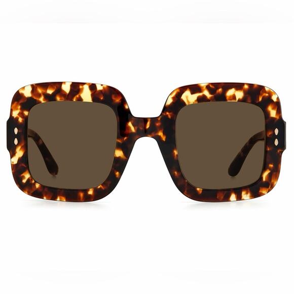 New! Isabel Marant IM0074/G/S 00867 Tortoise Shell Square Sunglasses, Authentic main image 7